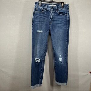 KanCan Dark Blue Distressed Ankle Jeans size 7/27